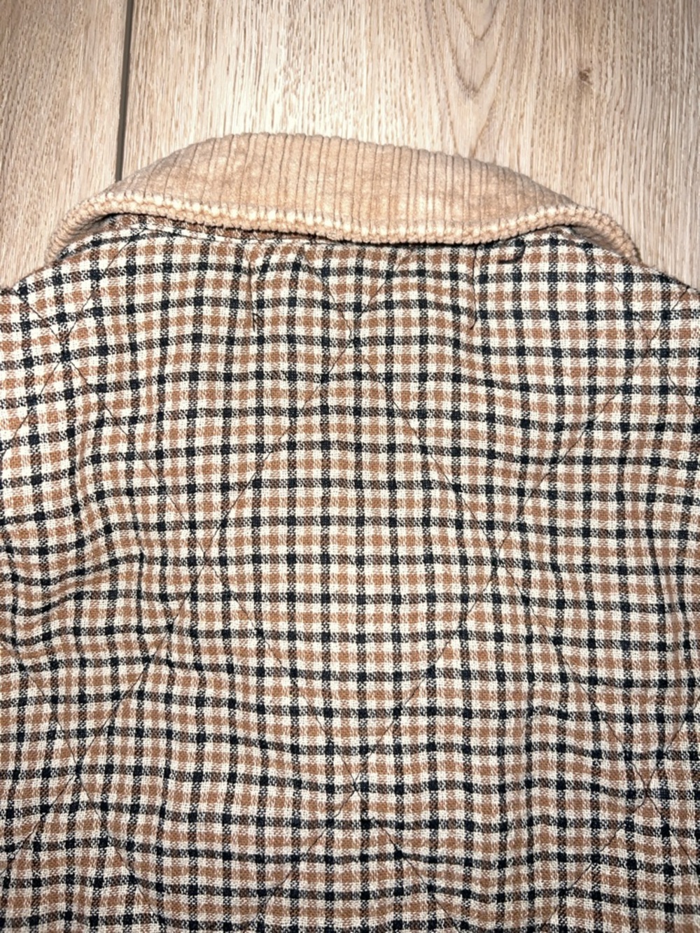 Zara Checked Shirt Jacket with Tan Corduroy Collar - Picture 9 of 16